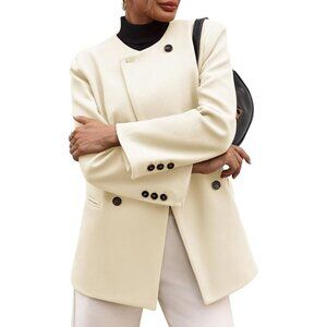 ✨✨Cicy Bell  Fall Oversized Collarless Blazer Jackets Double Breasted NWT M